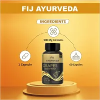 FIJ AYURVEDA Grapes Seed Extract Capsule Supports Strengthens Immunity  Antioxidant Supplement ndash; 500mg 60 Capsules-thumb1