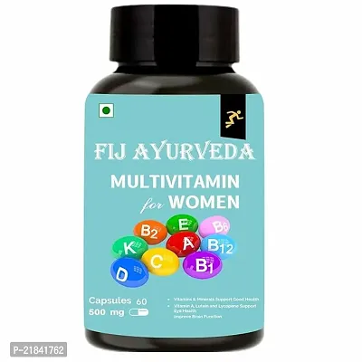 FIJ AYURVEDA Multivitamin Capsule with Vitamins, Minerals  Herbs for Women - 60 Veg Capsules