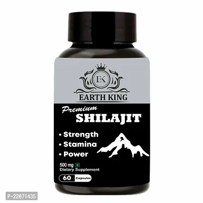 EARTH KING Premium Shilajit/Shilajeet Extract Capsule for Men  Women - 500mg 60 Capsules (Pack of 1)