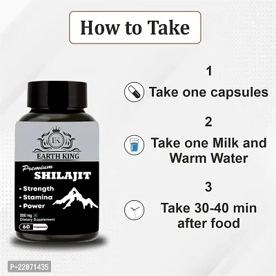 EARTH KING Premium Shilajit/Shilajeet Extract Capsule for Men  Women - 500mg 60 Capsules (Pack of 1)-thumb5