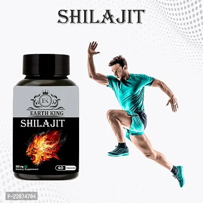 EARTH KING Shilajit/Shilajeet Capsule Supports Strength, Stamina  Energy - 500mg 60 Capsules (Pack of 1)-thumb4