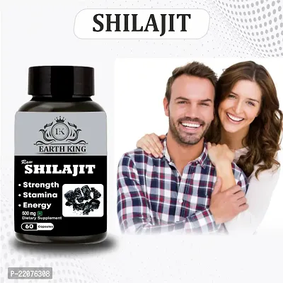 EARTH KING Raw Shilajit/Shilajeet Extract Capsule - 500mg 60 Capsules (Pack of 1)-thumb5