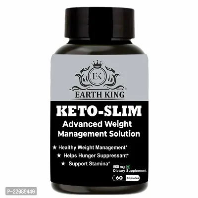 EARTH KING Keto Slim Advanced Weight Management Supplement Supports Fat Loss  Appetite Suppressant for Men  Women ndash; 500mg 60 Capsules (Pack of 1)