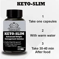 EARTH KING Keto Slim Advanced Weight Management Supplement Supports Fat Loss  Appetite Suppressant for Men  Women ndash; 500mg 60 Capsules (Pack of 1)-thumb2