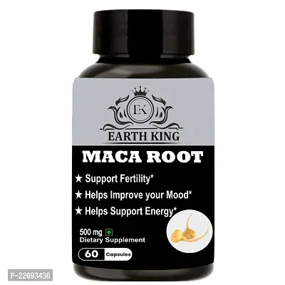 EARTH KING Maca Root Extract Capsule Dietary Supplement for Men  Women ndash; 500mg 60 Capsules