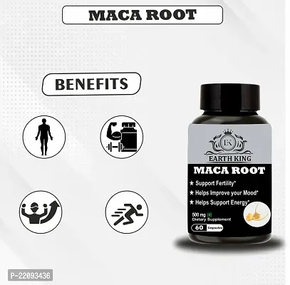 EARTH KING Maca Root Extract Capsule Dietary Supplement for Men  Women ndash; 500mg 60 Capsules-thumb2