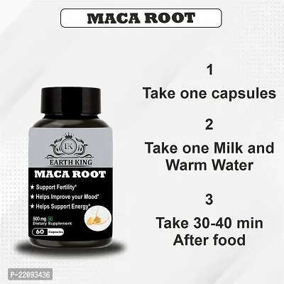 EARTH KING Maca Root Extract Capsule Dietary Supplement for Men  Women ndash; 500mg 60 Capsules-thumb4