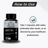 EARTH KING Biotin Capsule for Hair Growth, Strong Hair  Glowing Skin, Fights Nail Brittleness ndash; 10,000mcg 60 Capsules-thumb1