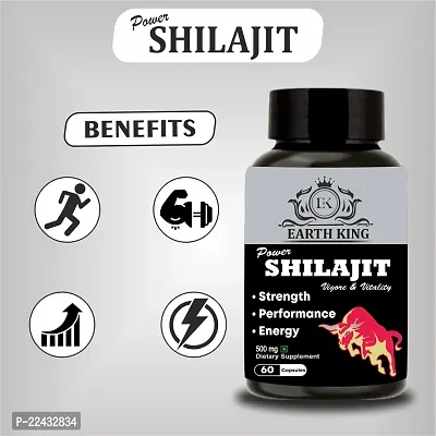 EARTH KING Power Shilajit/Shilajeet Capsule - 500mg 60 Capsules (Pack of 2)-thumb2