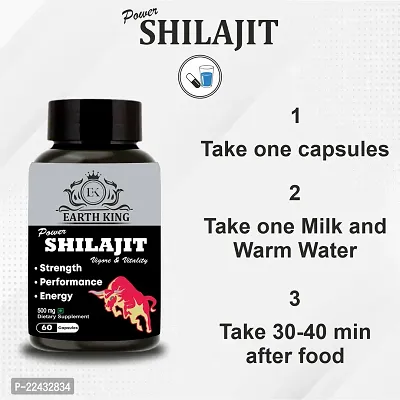 EARTH KING Power Shilajit/Shilajeet Capsule - 500mg 60 Capsules (Pack of 2)-thumb5