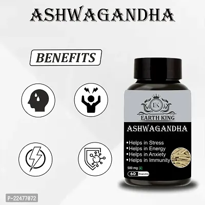 EARTH KING Ashwagandha Capsule for Men  Women - 500mg 60 Capsules (Pack of 2)-thumb2