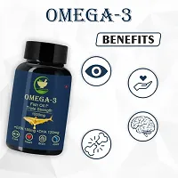 FIJ AYURVEDA Triple Strength 3 Fish Oil Fatty Acid 1000mg | Omega3 Capsule (180 mg EPA  120 mg DHA) Fish Oil Capsule | Supports Healthy Heart, Brain, Better Skin, Bones, Joint  Eye Care - 60 Softgel-thumb1