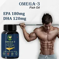 FIJ AYURVEDA Triple Strength 3 Fish Oil Fatty Acid 1000mg | Omega3 Capsule (180 mg EPA  120 mg DHA) Fish Oil Capsule | Supports Healthy Heart, Brain, Better Skin, Bones, Joint  Eye Care - 60 Softgel-thumb2