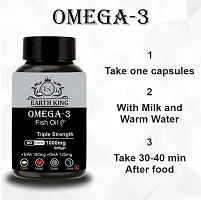 EARTH KING Triple Strength 3 Fish Oil Fatty Acid 1000mg | Omega3 Capsule (180 mg EPA  120 mg DHA) Fish Oil Capsule | Supports Healthy Heart, Brain, Better Skin, Bones, Joint  Eye Care - 60 Softgel-thumb1