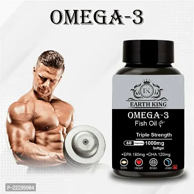 EARTH KING Triple Strength 3 Fish Oil Fatty Acid 1000mg | Omega3 Capsule (180 mg EPA  120 mg DHA) Fish Oil Capsule | Supports Healthy Heart, Brain, Better Skin, Bones, Joint  Eye Care - 60 Softgel-thumb4