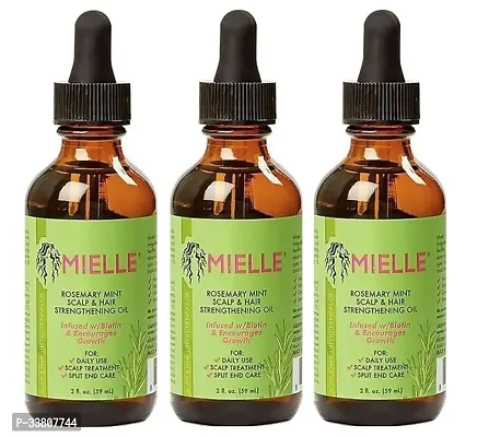 Scalp  Hair Strengthening Oil, Rosemary Mint,For Mielles Hair Oil  (59 ml) (PACK OF 3)