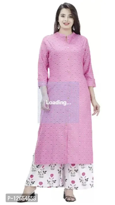 Straight Multicoloured  Rayon Kurta Palazzo Set