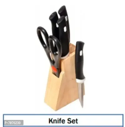 knife set with wooden stand-thumb0