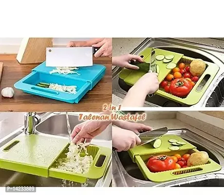 Movable Chopping Board 2 section Tray with knife