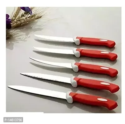 freya present Womens 1st Choice Stainless Steel Knife Set Of_5 (Red)-thumb0