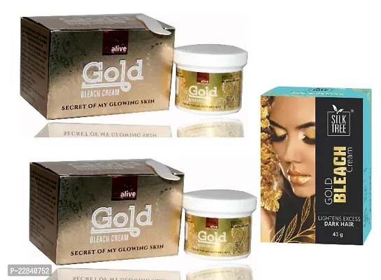 Skinalive Gold Bleach Cream  Silktree  Gold Bleach Cream Pack OF 3