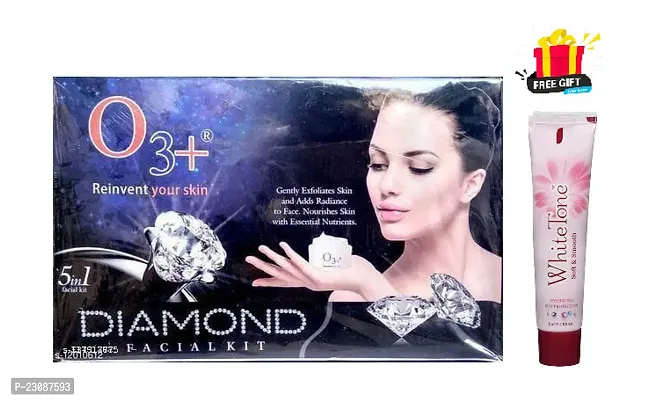 O+3 Diamond Facial Kit Free Whietone Face Cream