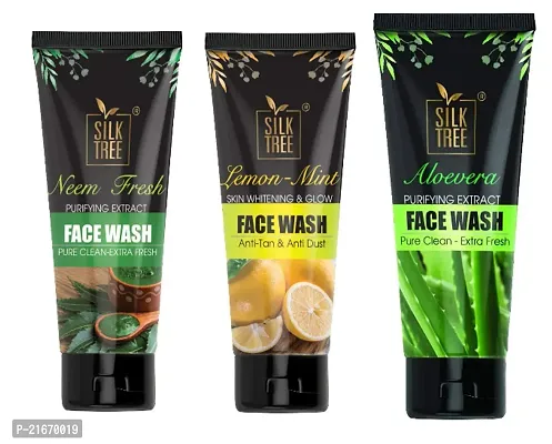 SILKTREE Neem Fresh face wash   Lemon-Mint Face wash  Aloevera face wash