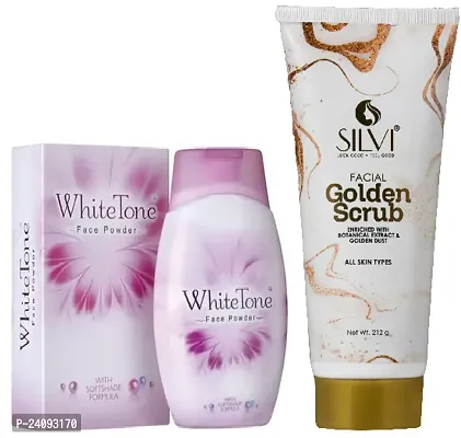 WhiteTone Face Powder-1  Silvi Facial Golden Scrub-1 PC 2