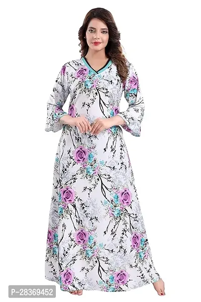 Comfortable White Cotton Nightdress For Women