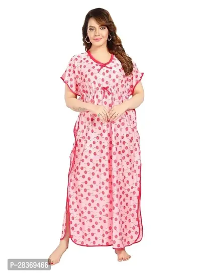 Comfortable Pink Cotton Nightdress For Women