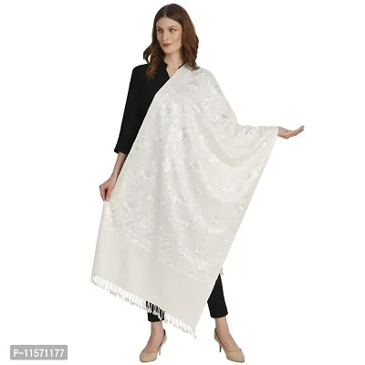 Stylish Silk Blend White Stole For Women