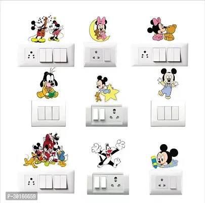 Switch Board Sticker Wall Sticker for Living Room, Bedroom, Office 9 pieces Multicolor-thumb0