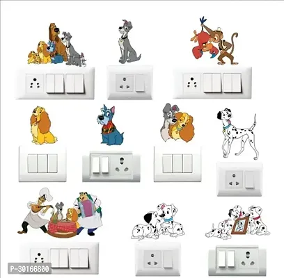 Switch Board Sticker Wall Sticker for Living Room, Bedroom, Office 10 pieces Multicolor