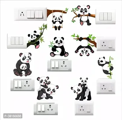 Cute Panda Switch Board Sticker 9 Set