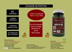 EVAAIDE Omega 3 fish oil 1000mg, EPA 180mg, DHA 120mg  for Heart, Joint, Eye  Skin Health_60 soft gelatin capsules-thumb3