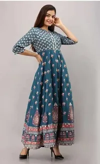 Nidhi Fashion Women's Rayon Printed Stylsih Designer Anarkali Gown for Women || Anarkali Gown for Women-thumb1