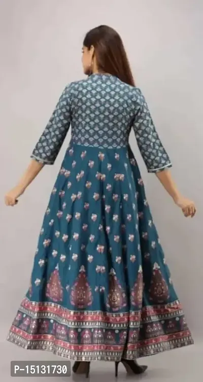 Nidhi Fashion Women's Rayon Printed Stylsih Designer Anarkali Gown for Women || Anarkali Gown for Women-thumb3