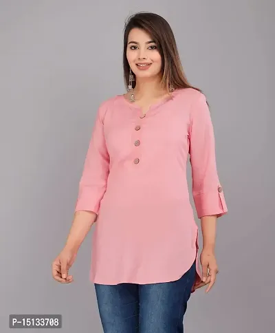 AARODHIYA Women Solid Rayon Casual and Office Wear Top-thumb5