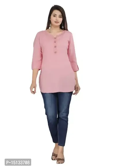 AARODHIYA Women Solid Rayon Casual and Office Wear Top