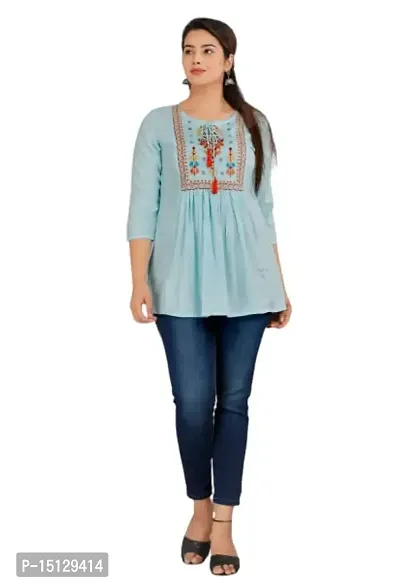Nidhi Women Rayon Embroidery Regular Wear Top