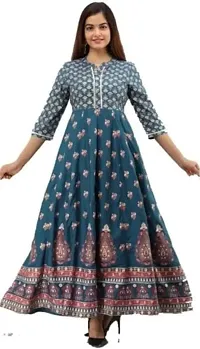 Nidhi Fashion Women's Rayon Printed Stylsih Designer Anarkali Gown for Women || Anarkali Gown for Women-thumb4