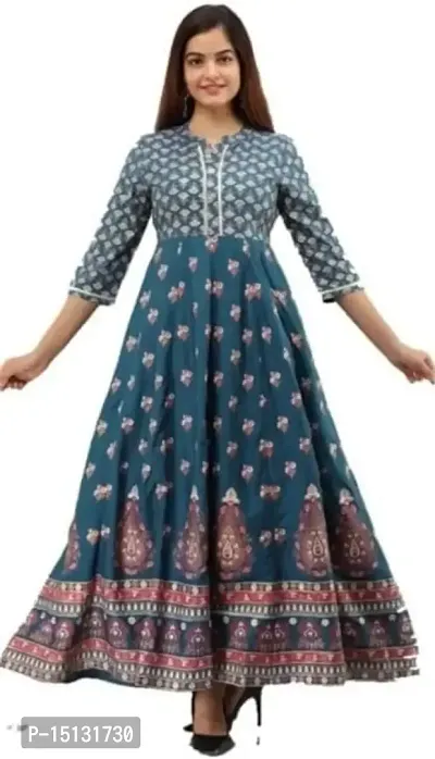 Nidhi Fashion Women's Rayon Printed Stylsih Designer Anarkali Gown for Women || Anarkali Gown for Women-thumb5