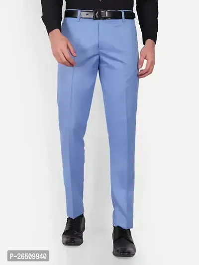 Stylish Men Cotton Blend Mid-Rise Regular Fit Formal Trouser