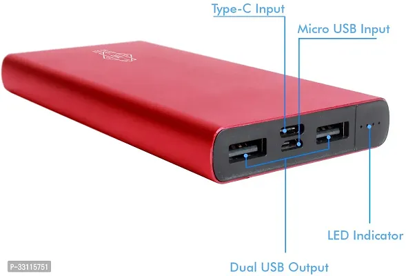 MI-STS FX08 10000mAh Dual USB Fast Charging Power Bank with LED Indicator-thumb3