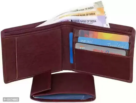 Leather Wallet for Men I Ultra Strong Stitching I 6 Credit Card Slots I 2 Currency Compartments I 1 Coin Pocket-thumb2