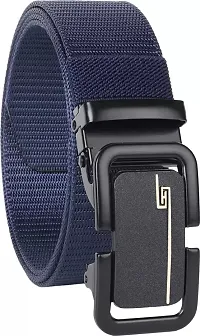 Men's  Women's Nylon Canvas Strap With Automatic/Push Lock Metal buckle belt combo-thumb2