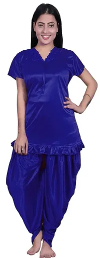 Women's Soft Satin Top and Patiyala Nighty