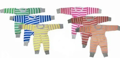 6 Kids Baby Boy And Baby Girl Thermal Pajama Top set Strip-thumb1