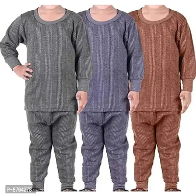 3 Kids Baby Boy And Baby Girl Pure Thermal Pajama Top Set-thumb0