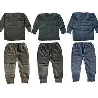 3 Kids Baby Boy And Baby Girl Thermal Pajama Top Lining Set-thumb1